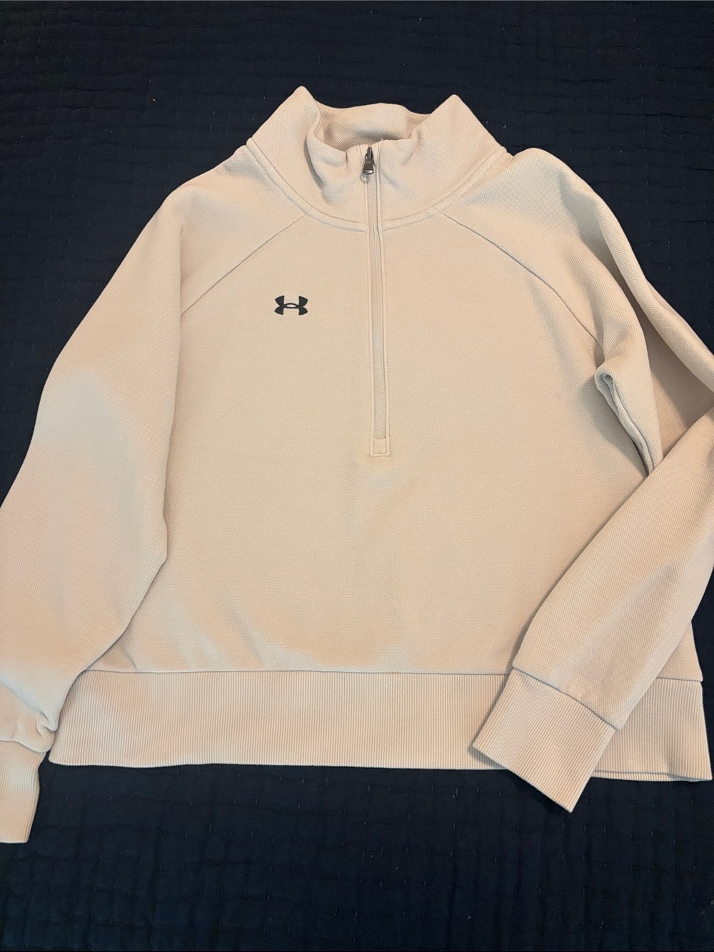 Under Armour Women's Cream Quarter-Zip Cowl Neck Pullover